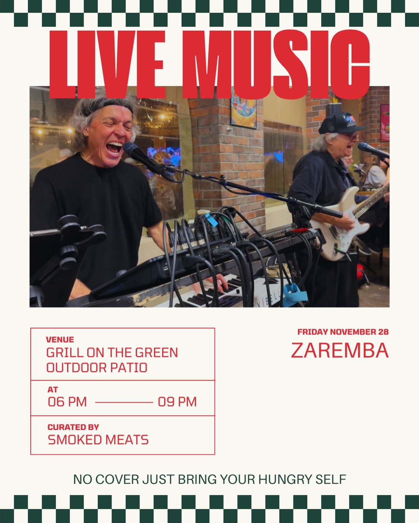 LIVE MUSIC TONIGHT with band Zaremba! Hope you all had a lovely thanksgiving. Come hungry and ready to dance off last nights dinner!