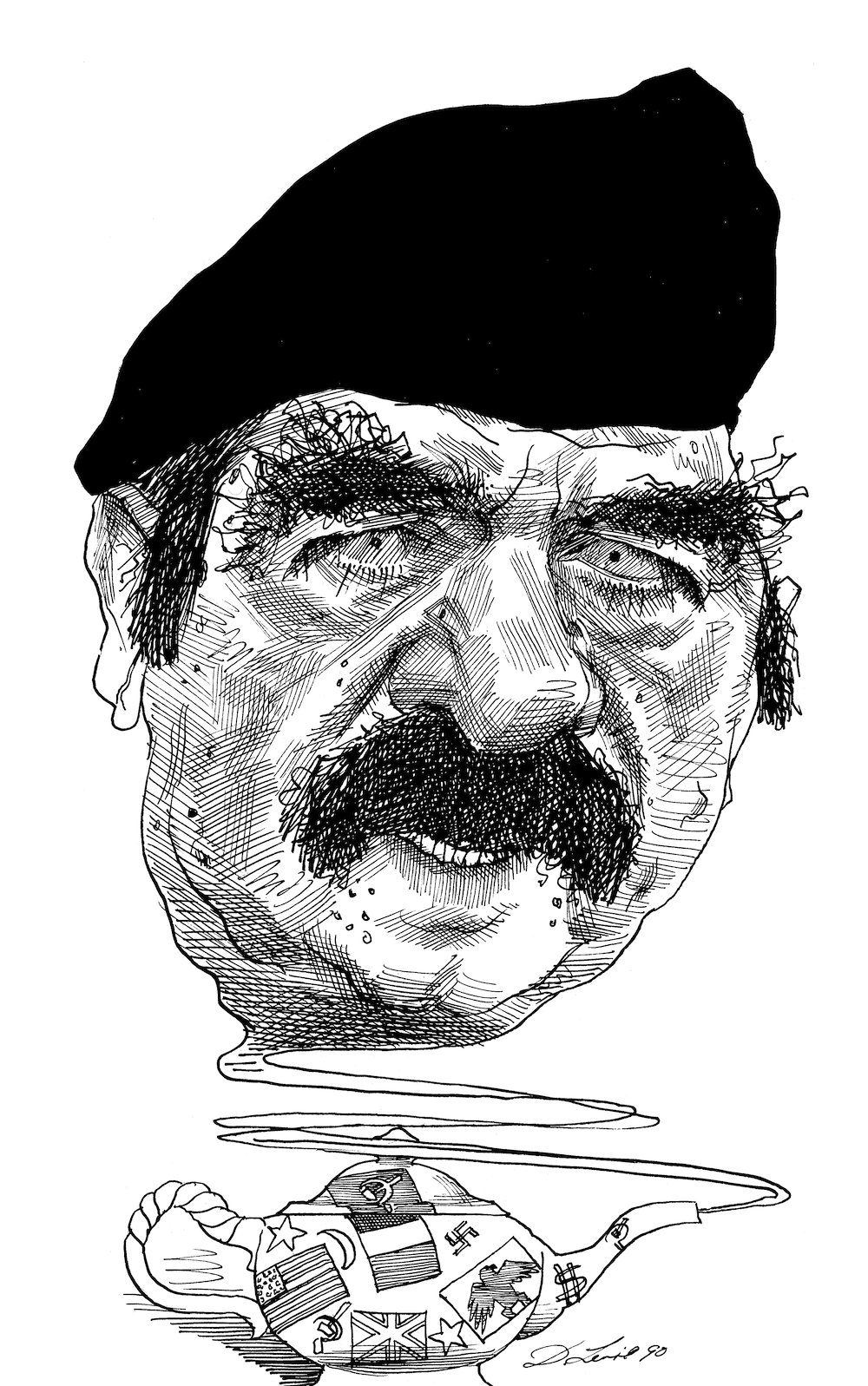 Saddam Hussein by David Levine, 1991