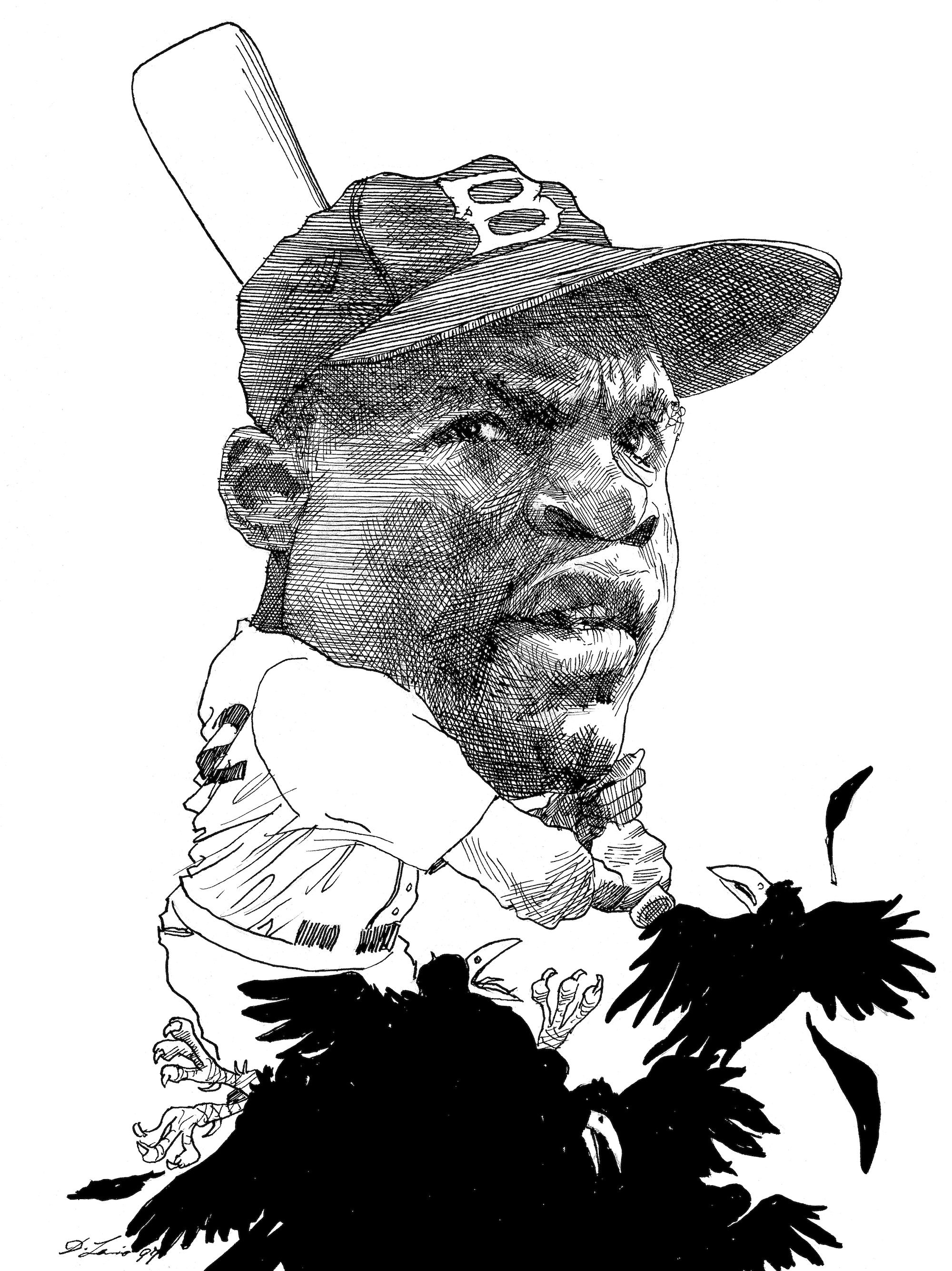 Jackie Robinson and Jim Crow by David Levine, 1997