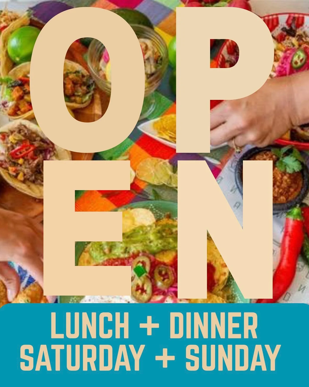 Sun, tacos, Margaritas, Sun, Elote Loco, playa Ceviche, cervezas, burritos, Jalape&ntilde;o Poppers +  sun&hellip;.all day + night, this Saturday + Sunday.