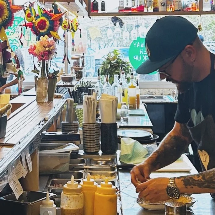 Preparation takes time + a whole lot of love.  The tomatoes are diced, playlist lined up, the beef marinated, lime juice squeezed&hellip;here Chef Charlie in action as he gets ready for the bookings tonight (link in profile) there&rsquo;s still a few