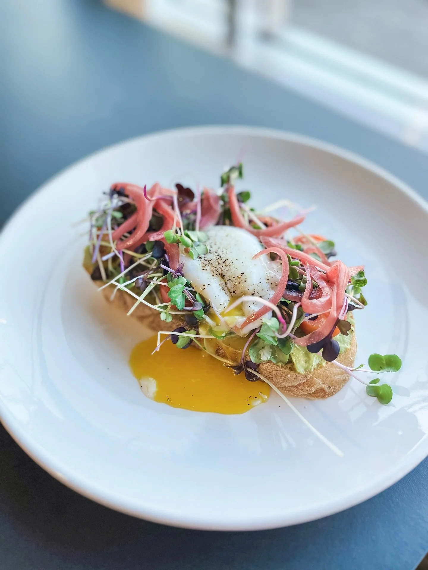 The avocado toast of your dreams is at @cardinalbicyclecafe 🥑 🍞 🚲 We&rsquo;re talking fresh avocado, juicy tomatoes, local sprouts, and pickled onion piled high on a slice of @breadcraft batard. Add on a poached egg (or salmon if you&rsquo;re feel