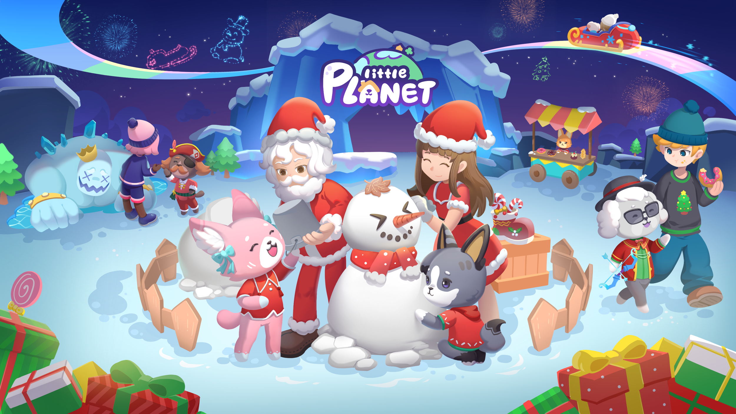 Little Planet Winterlights Park ice and snow planet with holiday mini-games
