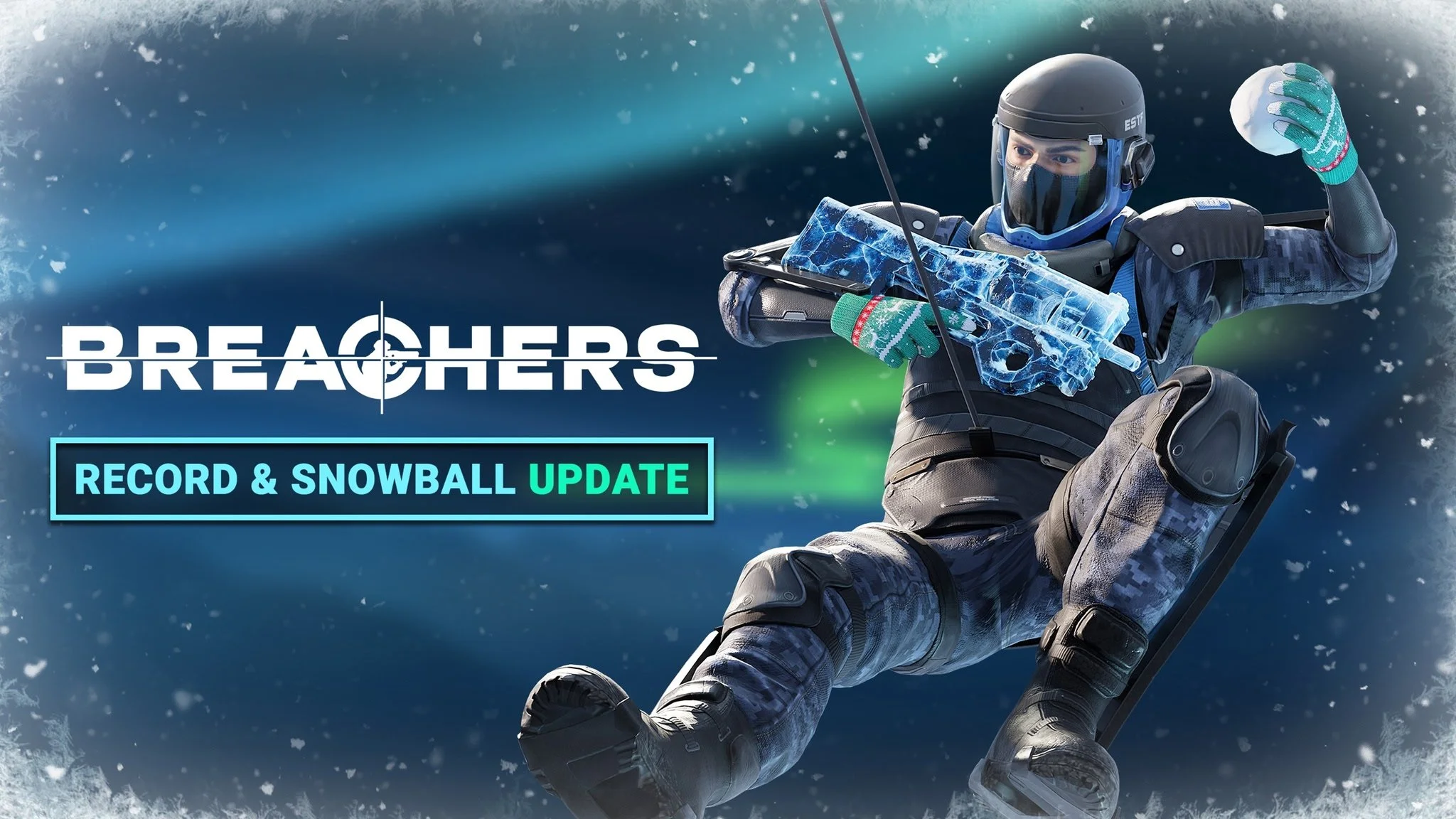 Breachers VR Snowball Fight mode with Glacier weapon skins and icy effects