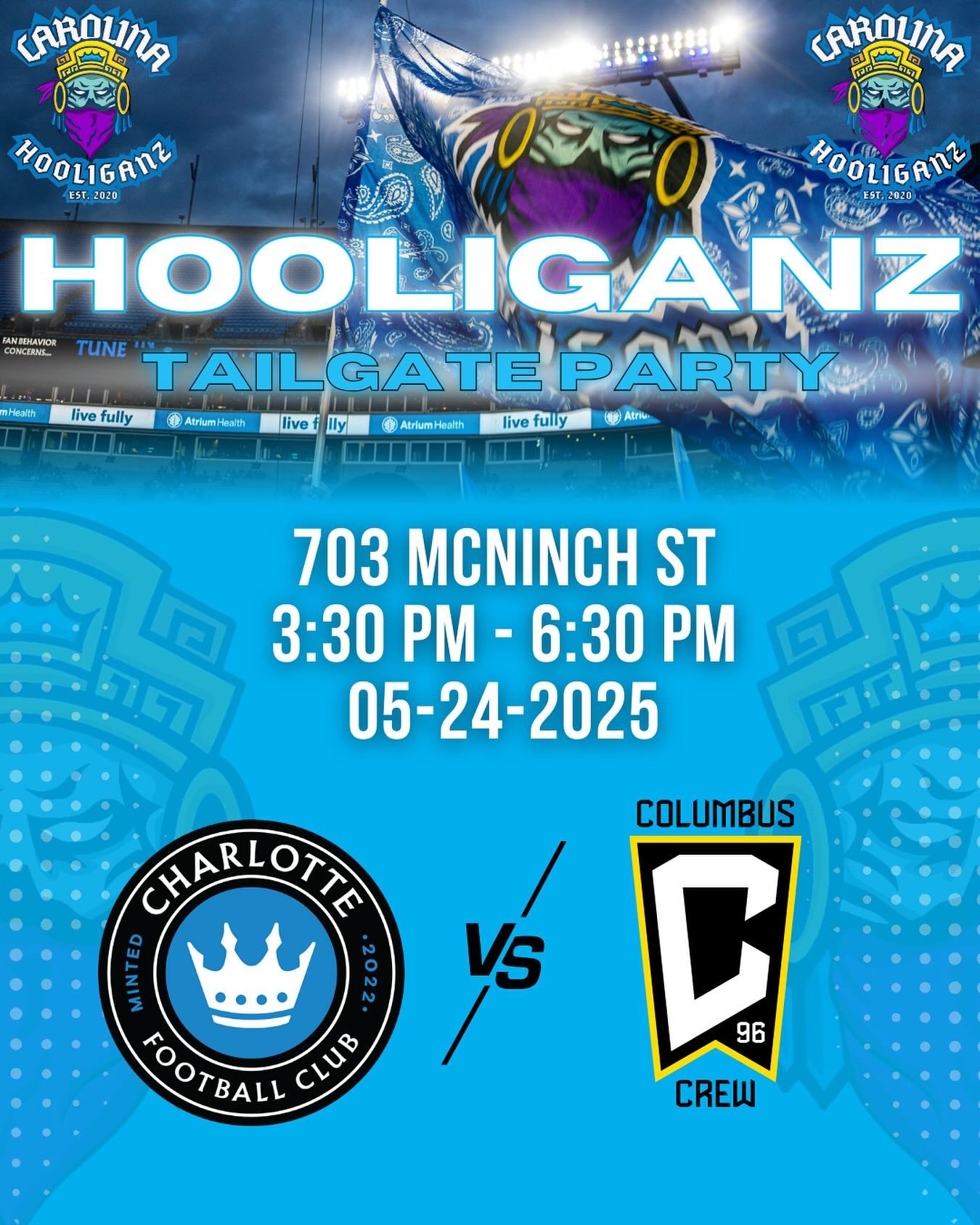 Yall know where to be tomorrow 🫡.

Last home game before a loooong away game stretch.
So come out and enjoy the pre match vibes with us and other supporter groups.

📍- 703 McNinch St.
⏱️ - 3:30 - 6:30 pm 
🥁- March , 6:30 pm
📸- Group Picture, 5:30