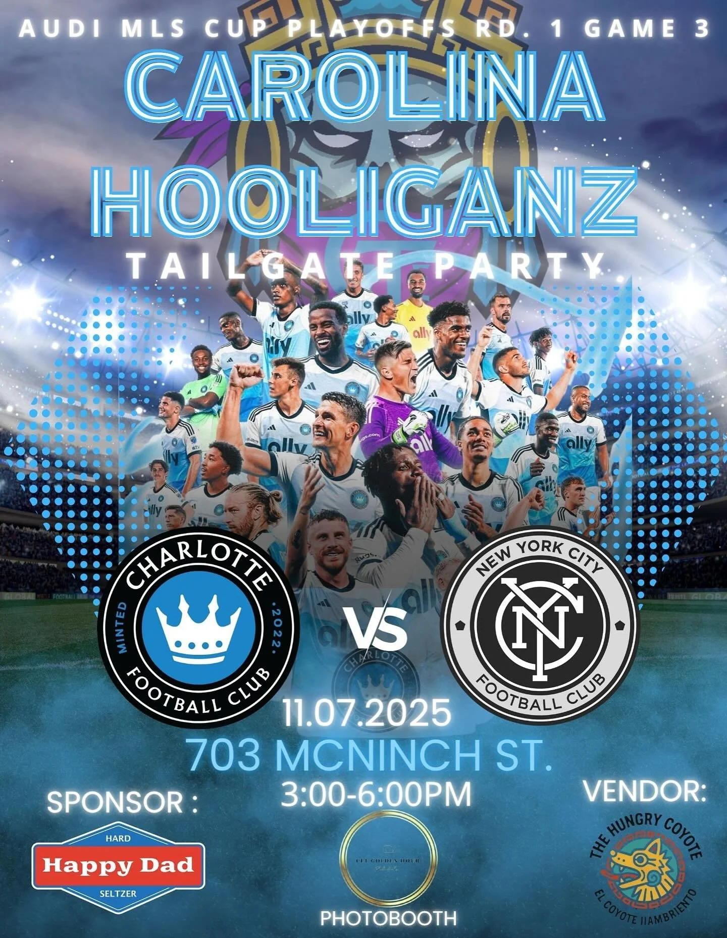 It&rsquo;s going down this Friday!!
Crowns UP, Queen City 🏙️ 
Game 3, Round 1 Playoffs ⚽️.

Come out and support CLTFC as we look to beat NYCFC in the last and final game of the round 1 playoffs, but first come pre party with us at our usual spot at