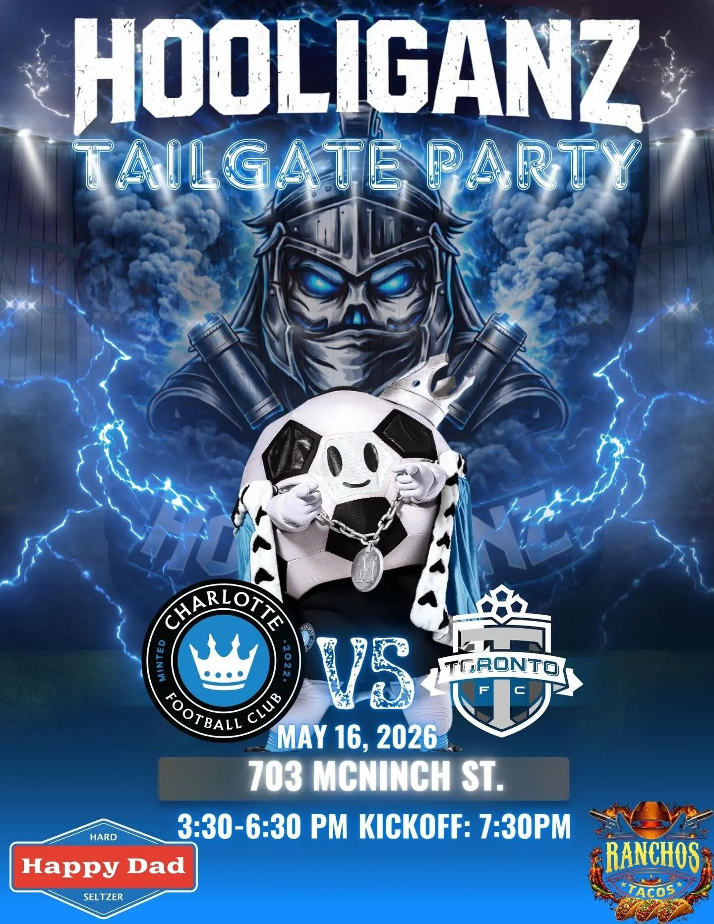 Tomorrow we turn the tailgate lot into a PARTY as we get ready for Charlotte FC vs Canadian, Toronto FC.

Pull up early, rep your colors, and let&rsquo;s make sure Toronto feels the pressure before kickoff even starts. 😤

@ranchostacosclt will be at