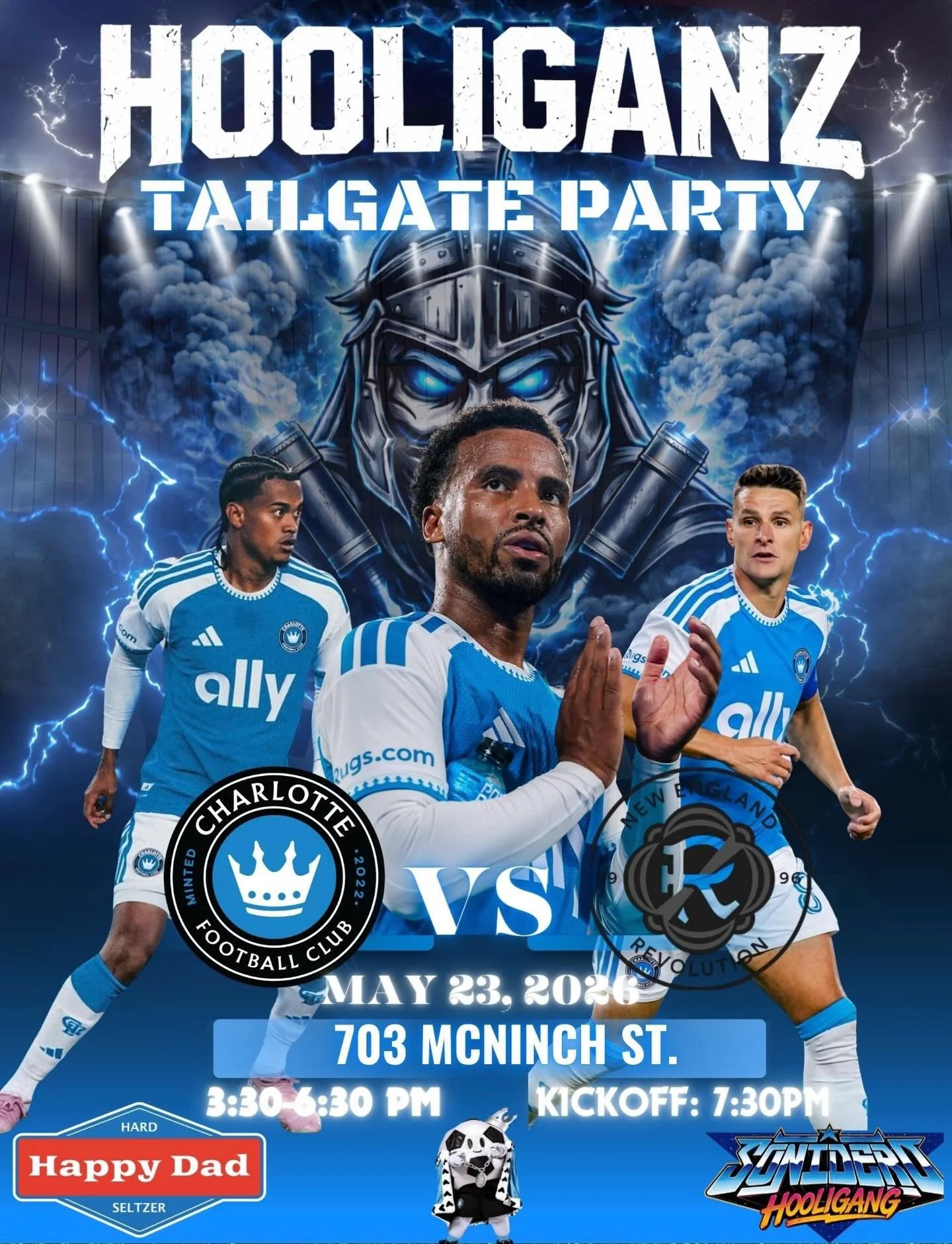ONE. LAST. TAILGATE. BEFORE THE WORLD CUP BREAK 🗣️⚽️

This Saturday we turn the volume ALL THE WAY UP as Charlotte FC takes on the Revs 🔵⚫️

Let&rsquo;s send the boys into the hiatus the ONLY way Hooliganz know how 👑💙!

🍻 Tailgate: 3:30 PM &ndas