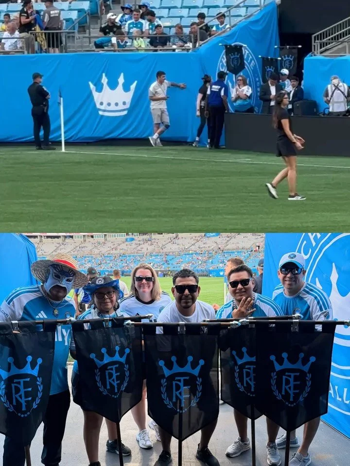 This past weekend a few of our key members had the opportunity to do the Royal Family banner procession 👑 
#TheRoyalFamily #CarolinaHooliganz #CharlotteFC #CLTFC
