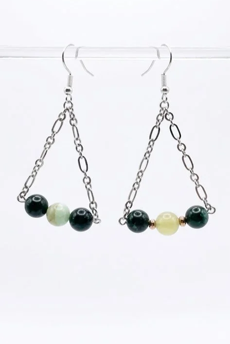 Emerald Pyramid Earrings