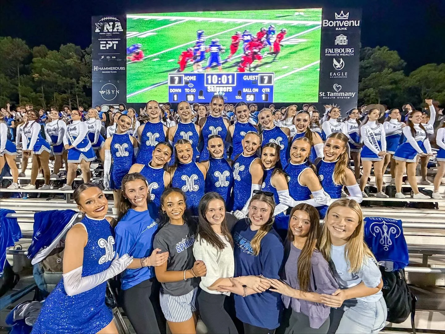 Had the sweetest group of special guests at last night&rsquo;s senior game! They even joined in for a Skipper First Down - they still got it y&rsquo;all!! 🫡⚓️ #seastheday #gotspinnakers #tcd