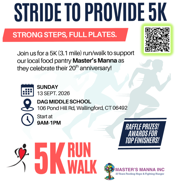 Join us 9/13 for a 5K supporting Master’s Manna