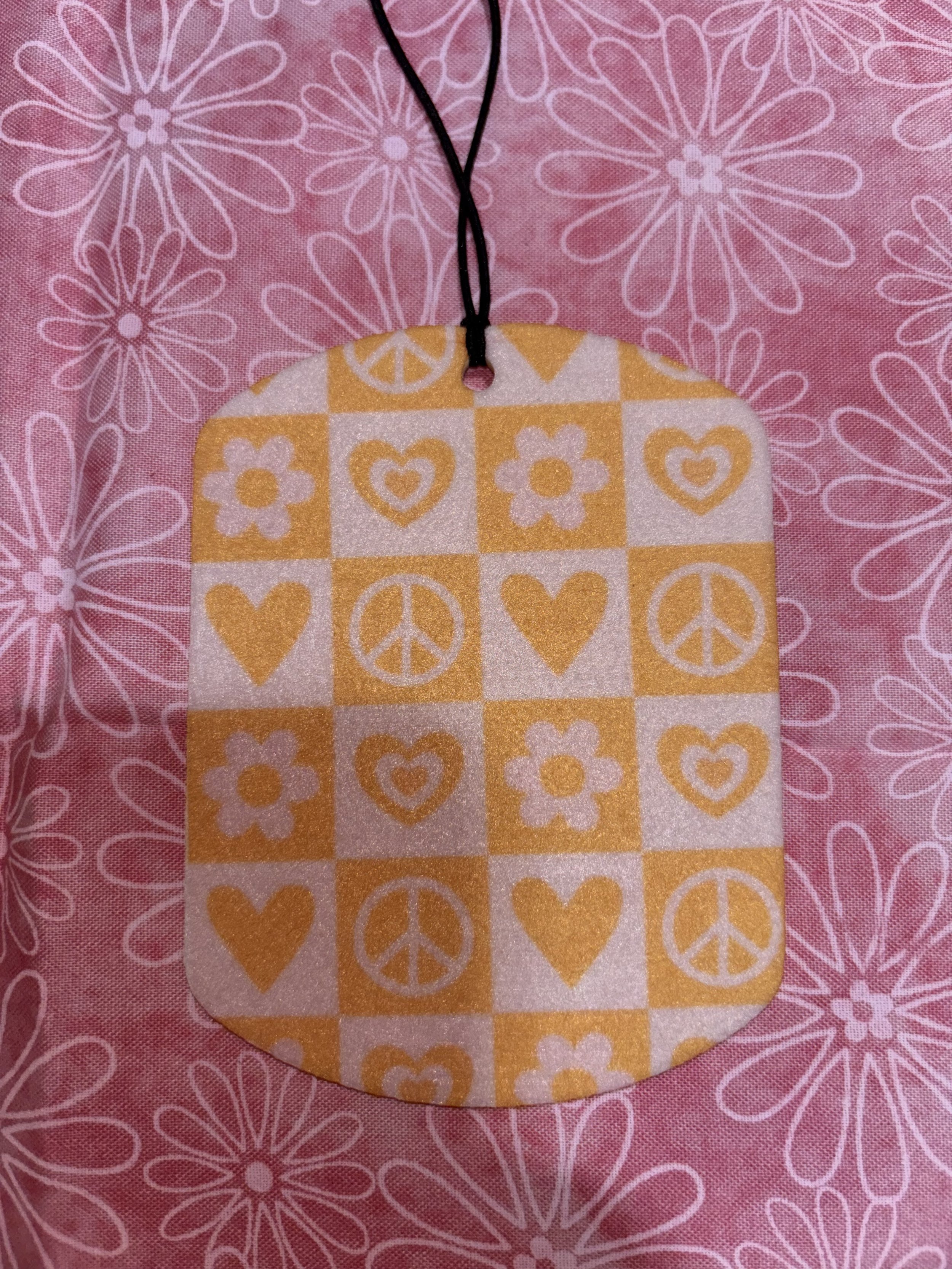 Peace, Love, Flowers Car Freshie