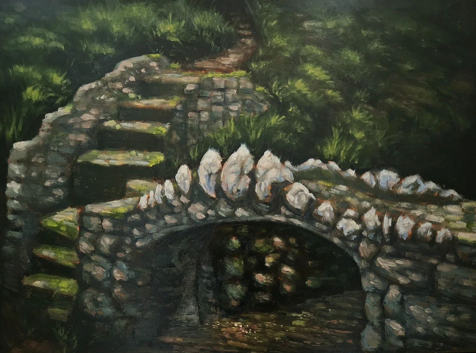 "BRIDGE TO ANOTHER WORLD" //  SOLD  //  12x16 Oil on Gessoboard // Mason Dixon Trail, Darlington, MD