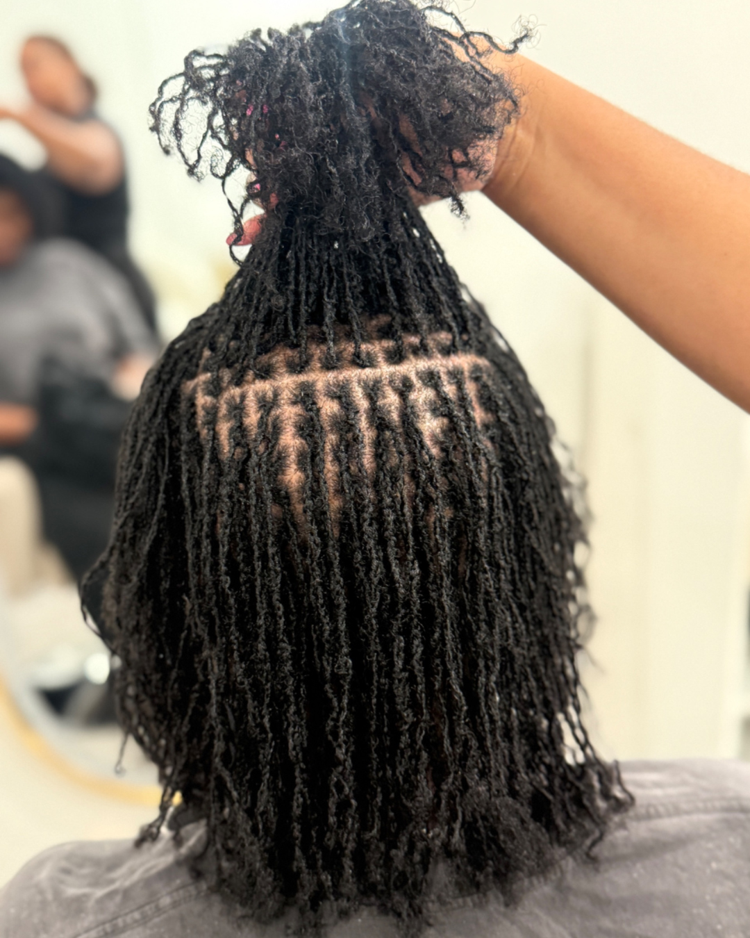 Microlocs installation by Myssberri's Salon in Brooklyn, New York