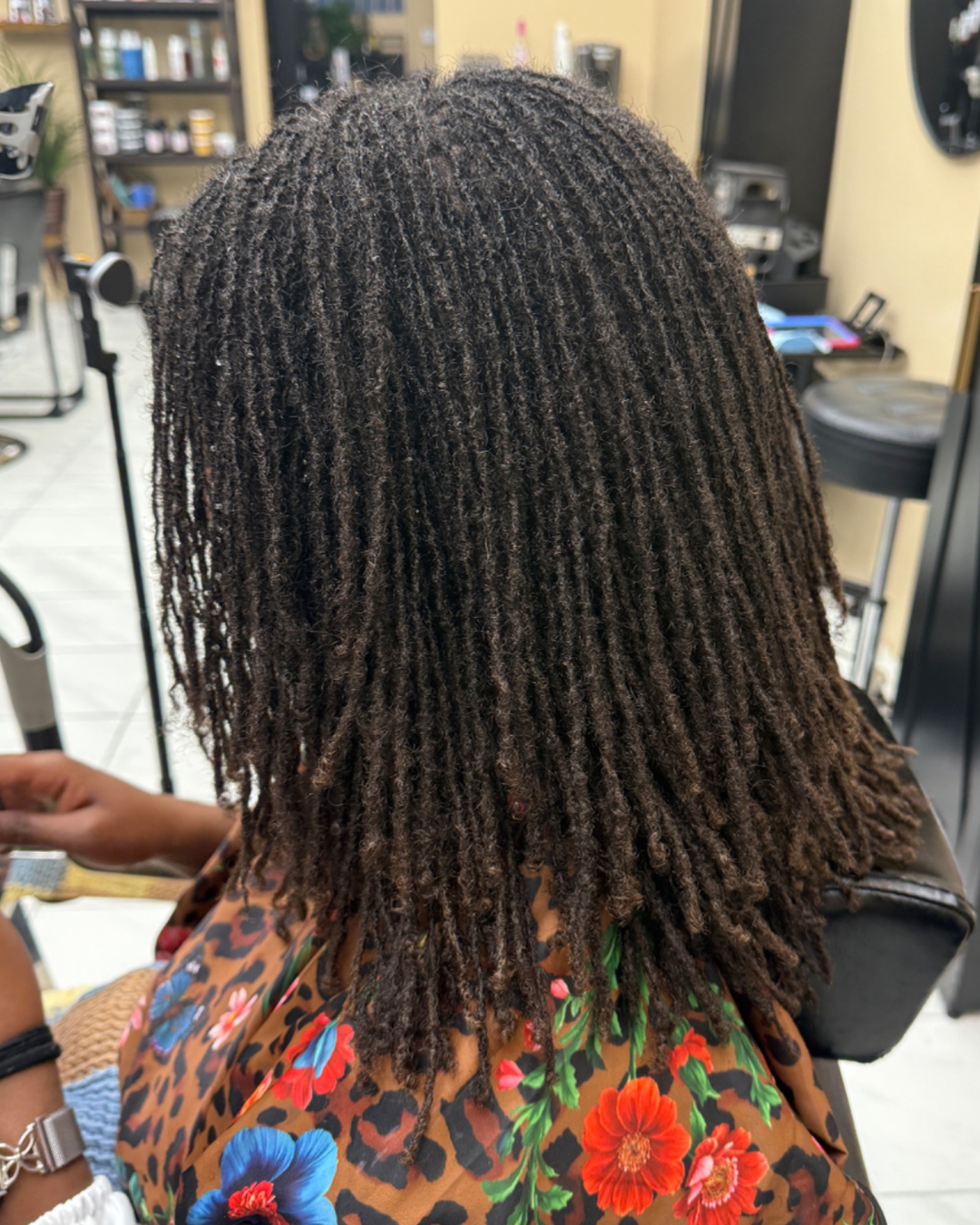 mature microlocs or Sisterlocks maintained by Stephanie Benjamin in Los Angeles, California