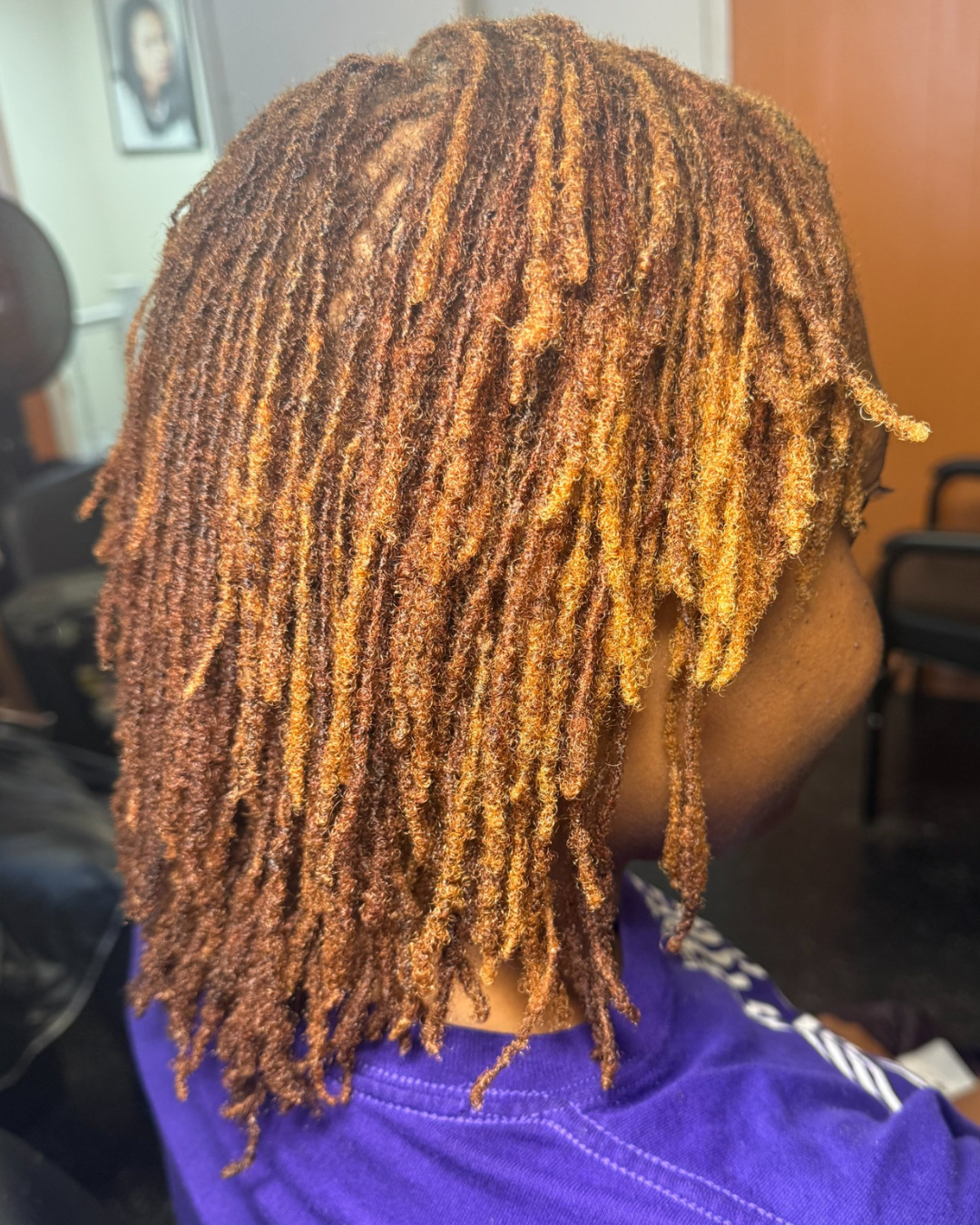 microlocs retightening results on color treated natural hair la, california