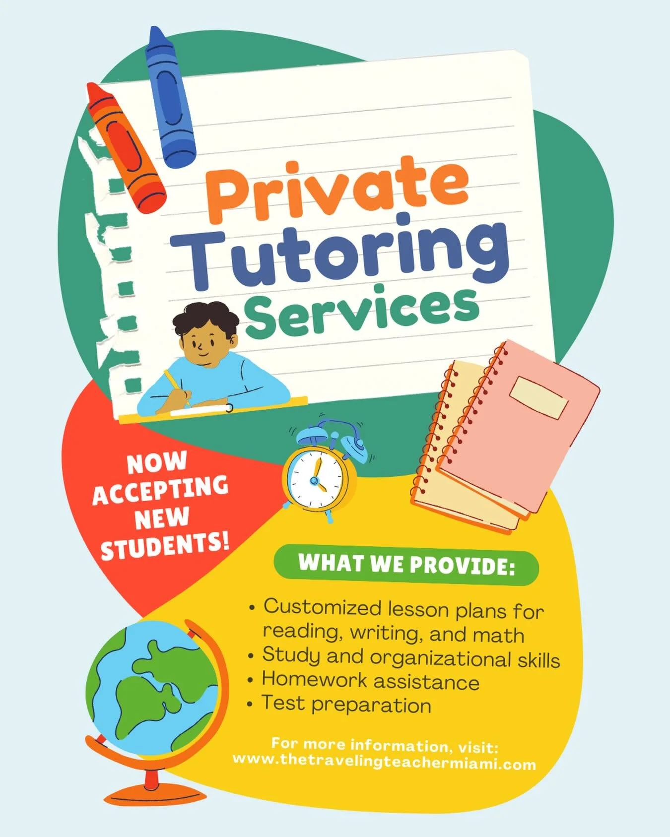 Now accepting new tutoring students!

The Traveling Teacher offers one-on-one, personalized tutoring designed to support elementary-aged learners academically while building confidence along the way. Reach out today &mdash; limited availability.

📩 