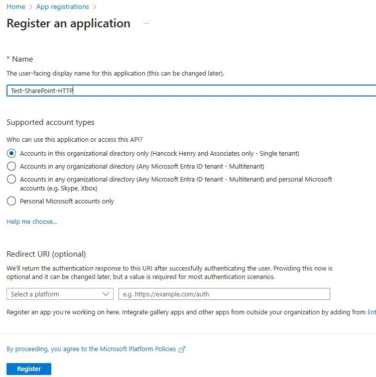 Register Application