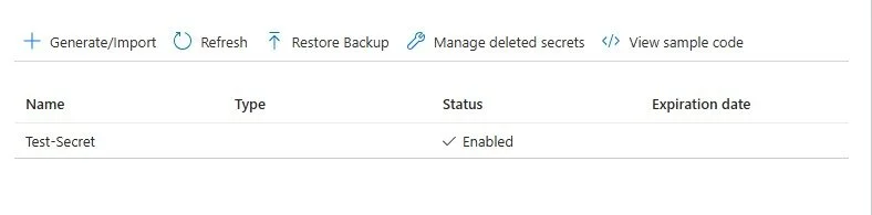 Check Secret has been created