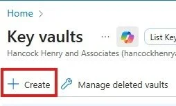 Create Key Vault