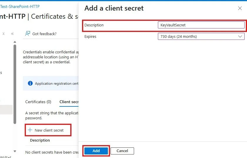 Create Client Secret