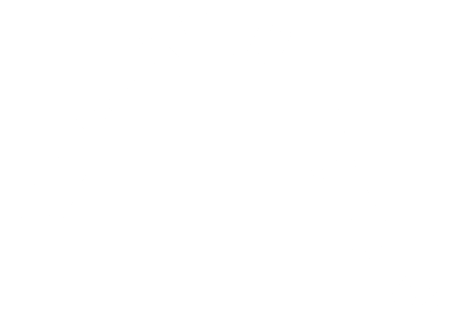 White text on black background reading 'WE GO WITH THE FLOW' arranged in an arch.