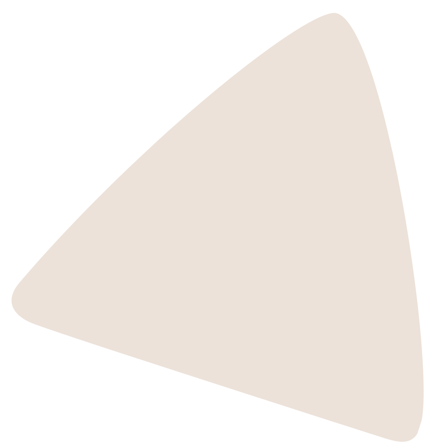 A beige and black play button symbol.