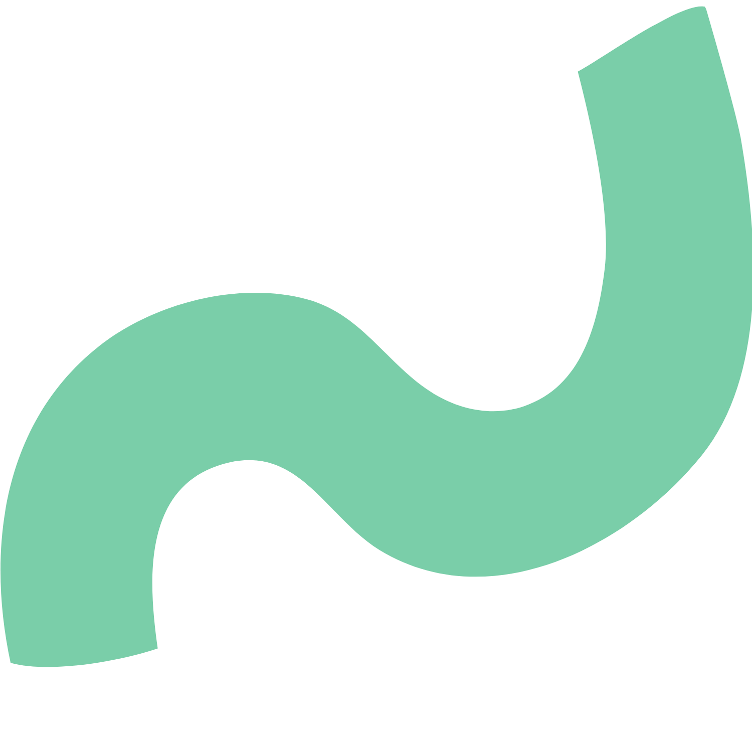 A large stylized letter 'C' in teal color on a black background.