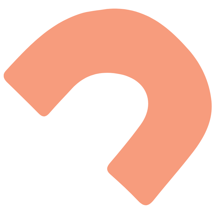 A large, orange question mark.