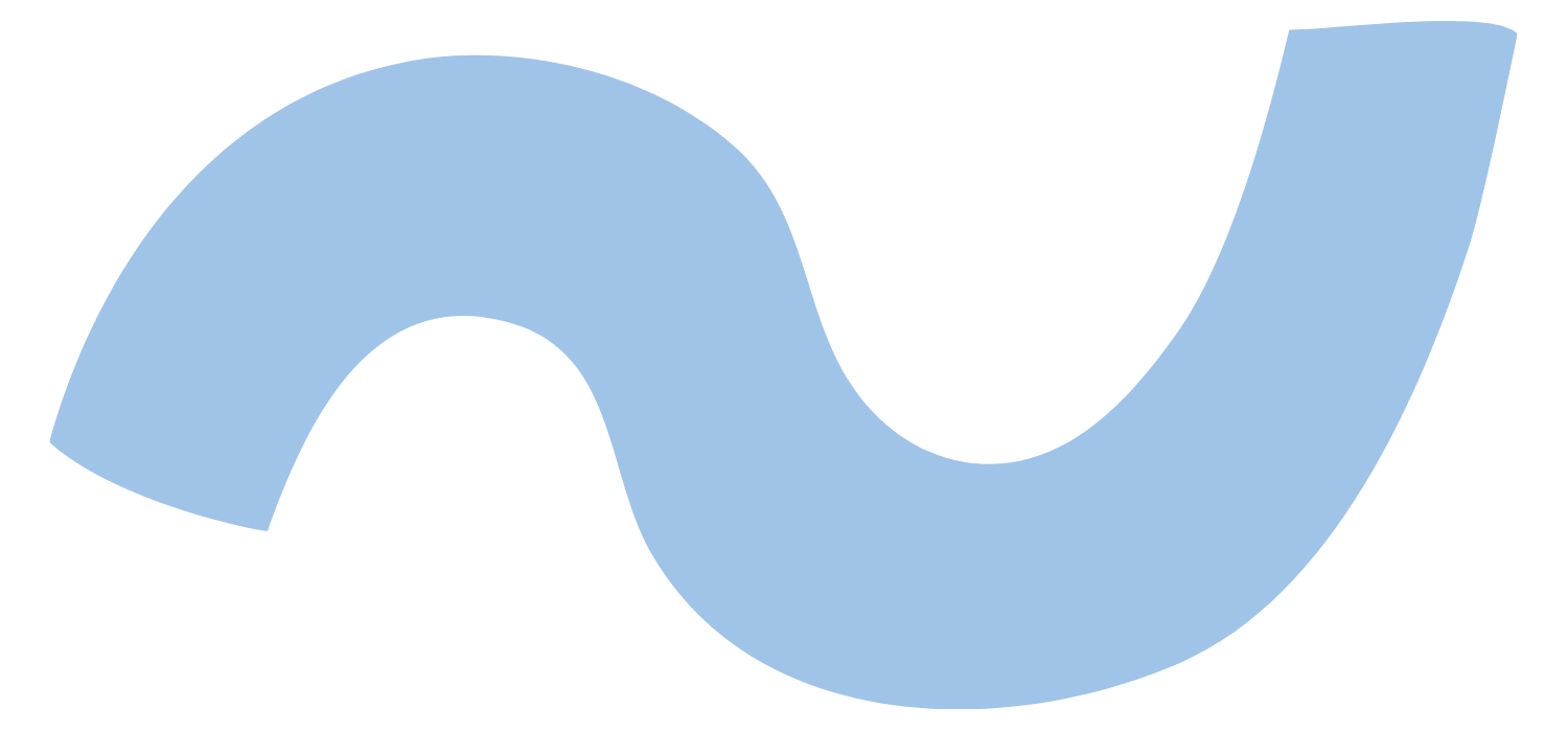 Light blue stylized wave or swoosh shape with a black background.