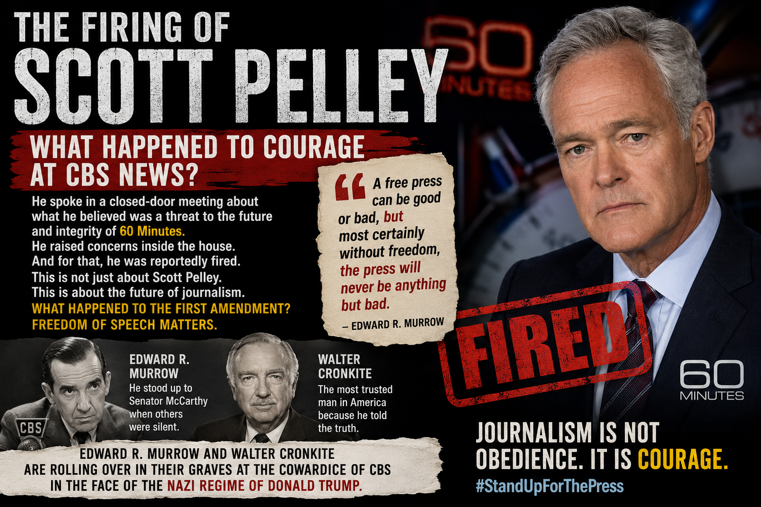 Murrow, Cronkite, and the Firing of Scott Pelley: What Happened to CBS News?