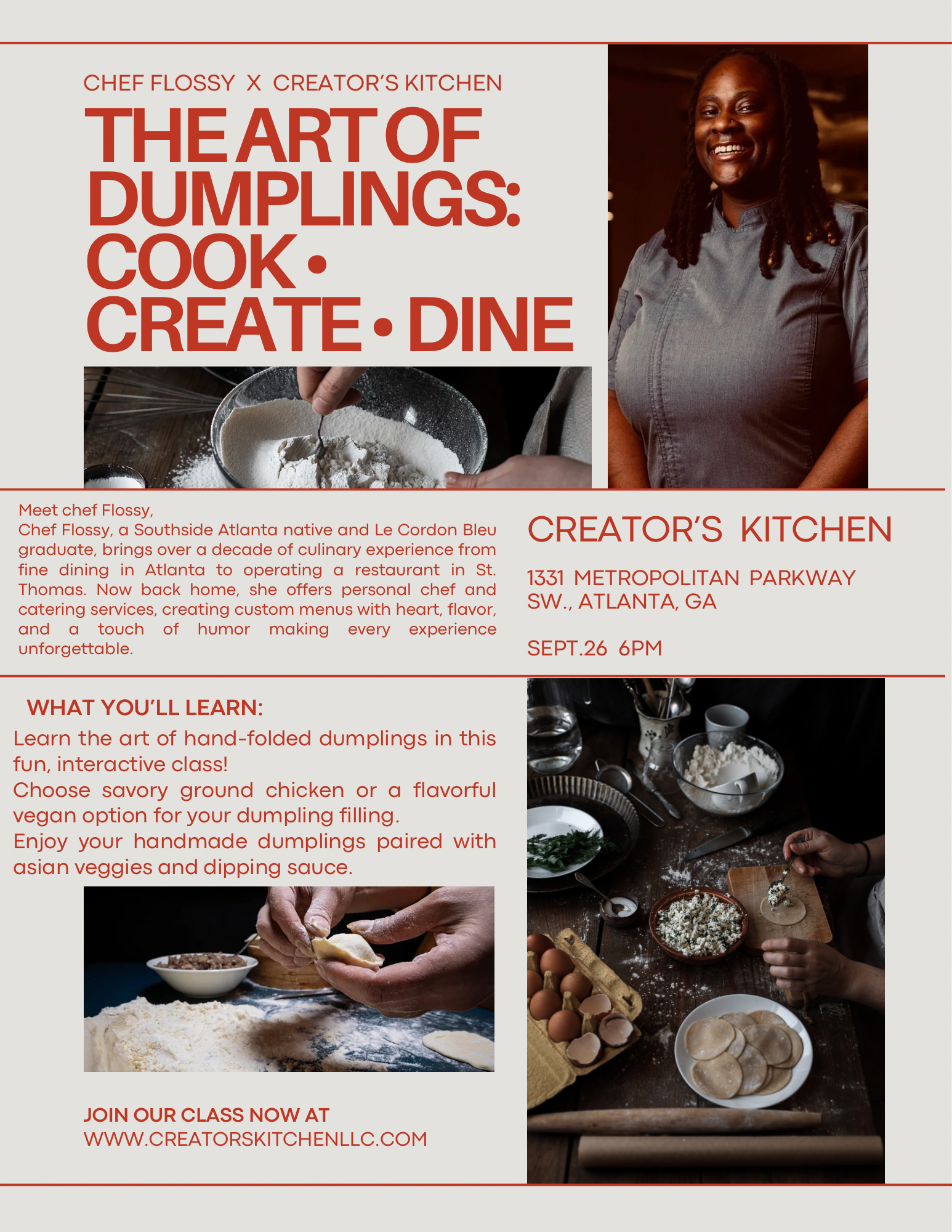 Dumpling Making Class & Supper with Chef Flossy