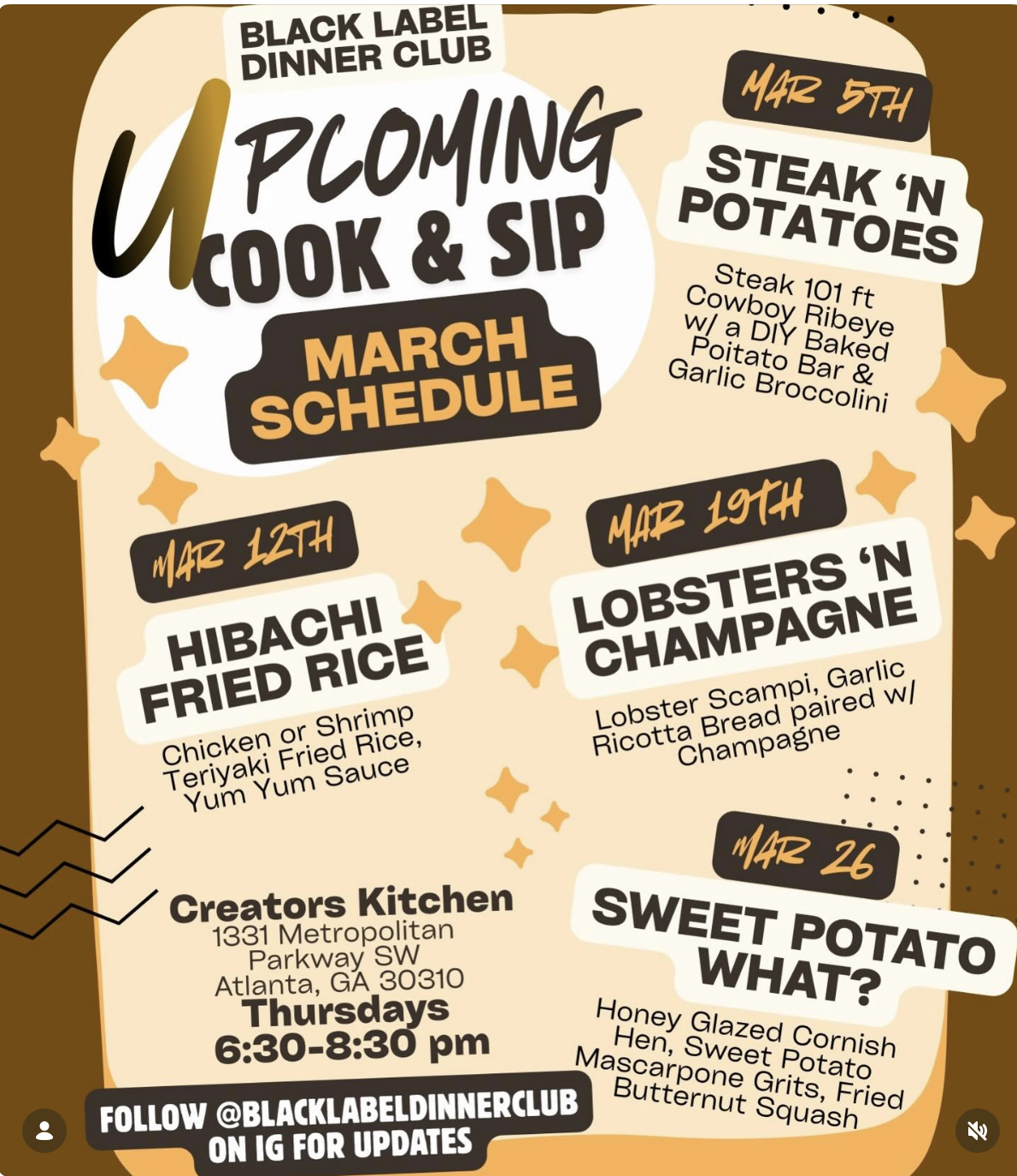 Black label dinner club cook &amp; sip (Copy) (Copy) (Copy)