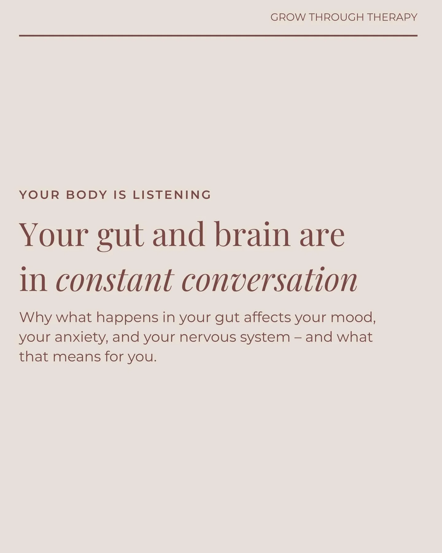 Did you know your gut produces up to 90% of your body&rsquo;s serotonin?

Your gut and brain are in constant two-way conversation through your nervous system, your hormones, your immune system, and trillions of gut microbes. This is called the gut-br