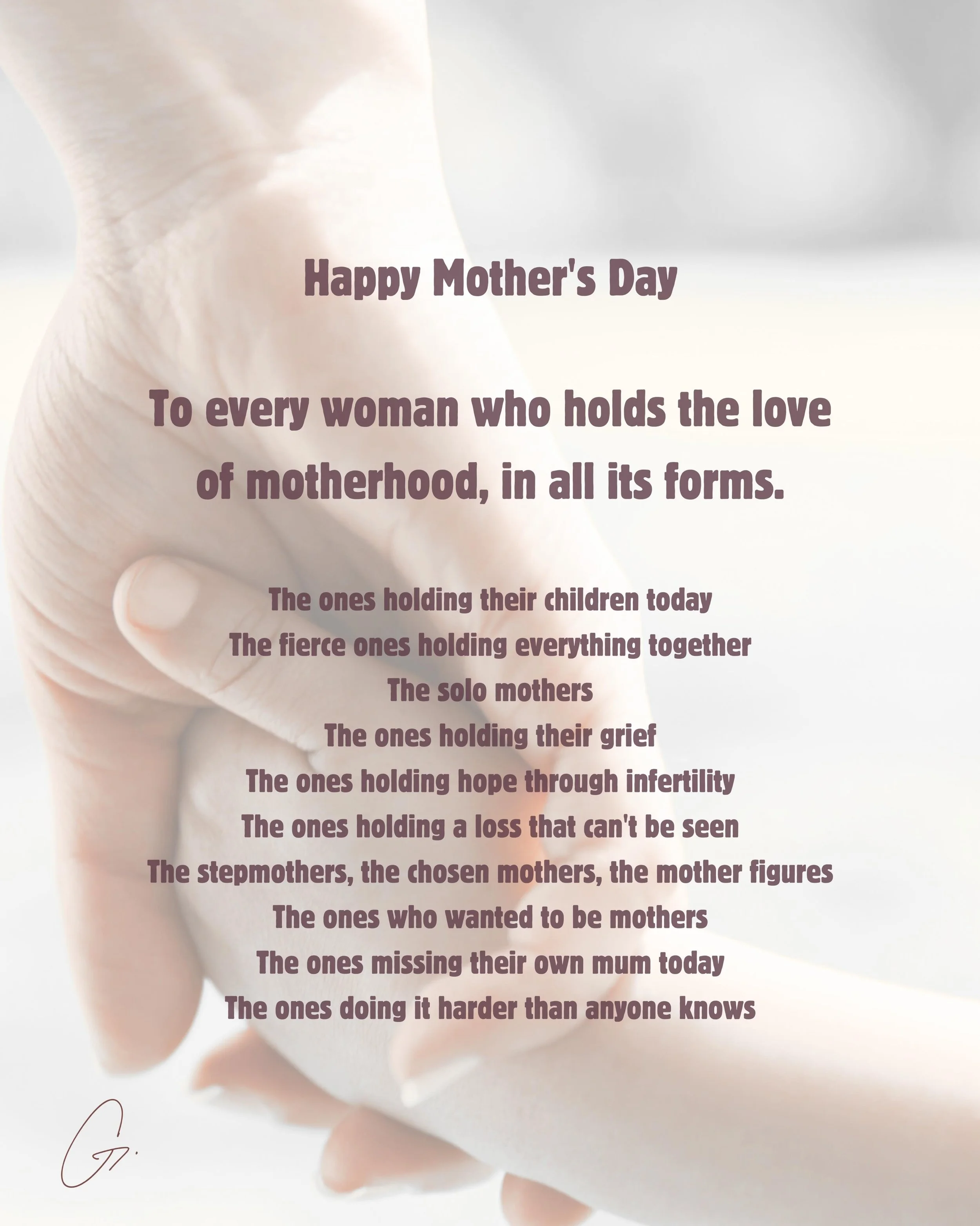 Mother&rsquo;s Day holds something different for everyone.

For some it is full and joyful. For others it is tender, or hard, or both at once.

To every woman in this community - the fierce ones, the solo ones, the grieving ones, the hoping ones, the