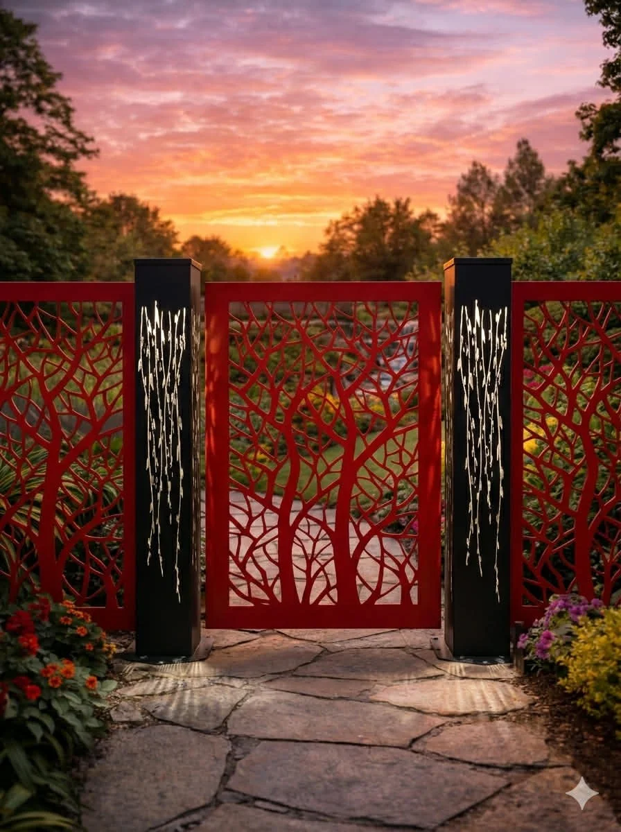 Custom Laser-Cut Decorative Metal Entry Gate