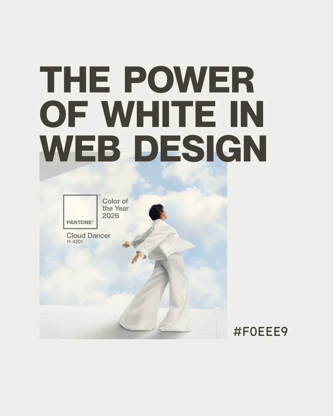 The Power of White in Web Design

Pantone has just announced their 2026 Colour of the Year&mdash;Cloud Dancer (11-4201) which makes me think about why white is such an important colour in design whether it be for branding, websites, or interior desig