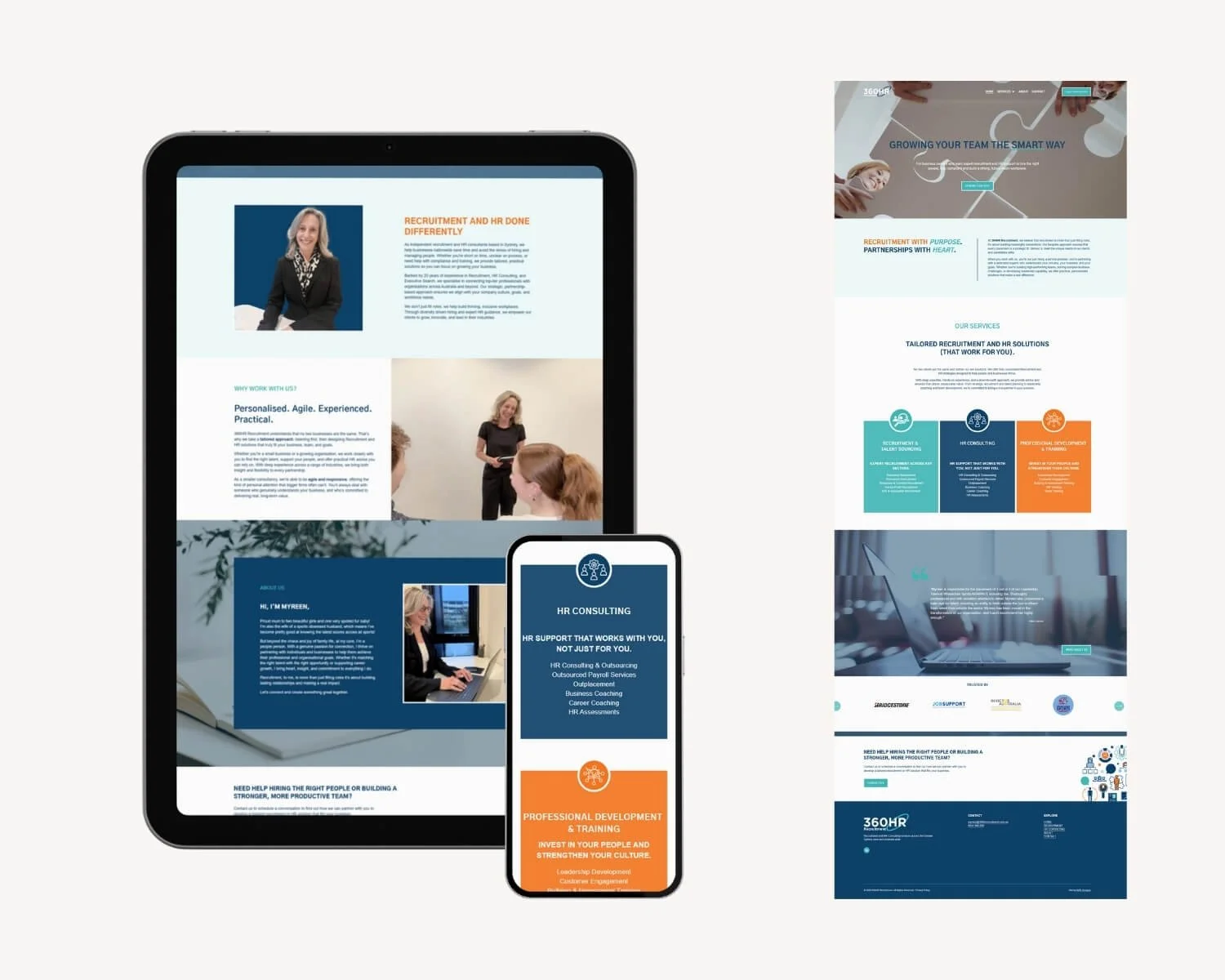 Website design mockup of recruitment agency