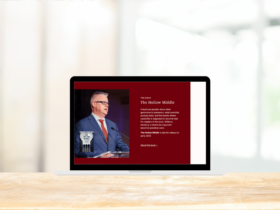 Website design for Williams Advisory by Sydney Squarespace Designer Reflx Designs