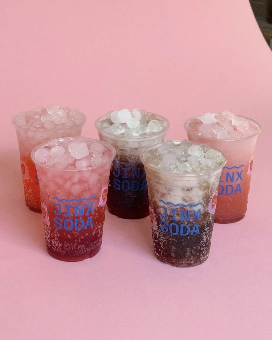 Assortment of Valentine's Day dirty sodas