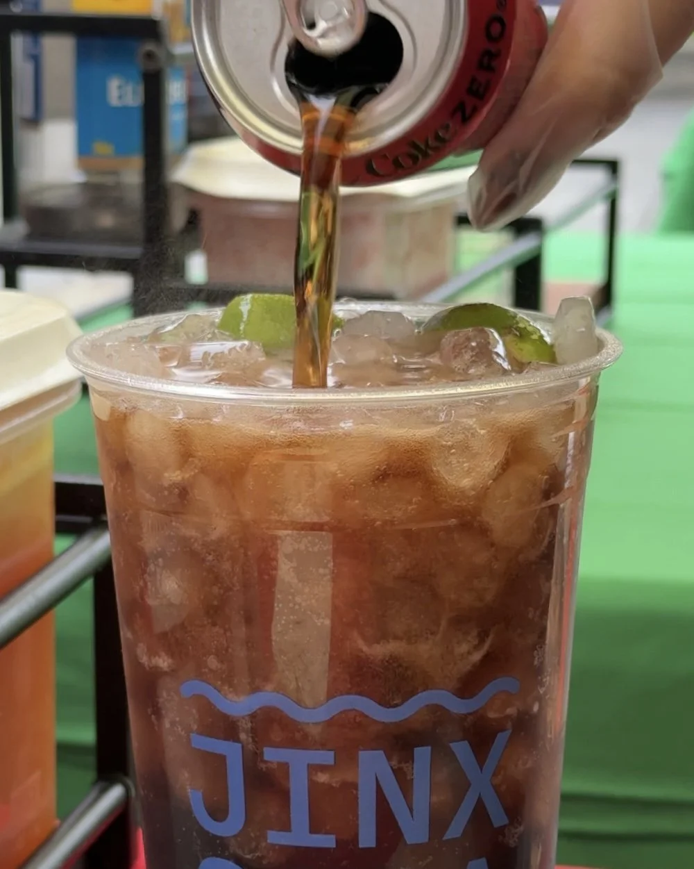 Close up of Coke based dirty soda drink