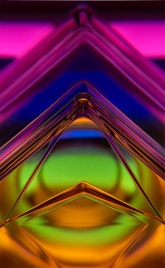 Abstract photograph Full Mindfulness by Nahid Naderi, featuring geometric structures and serene color transitions.