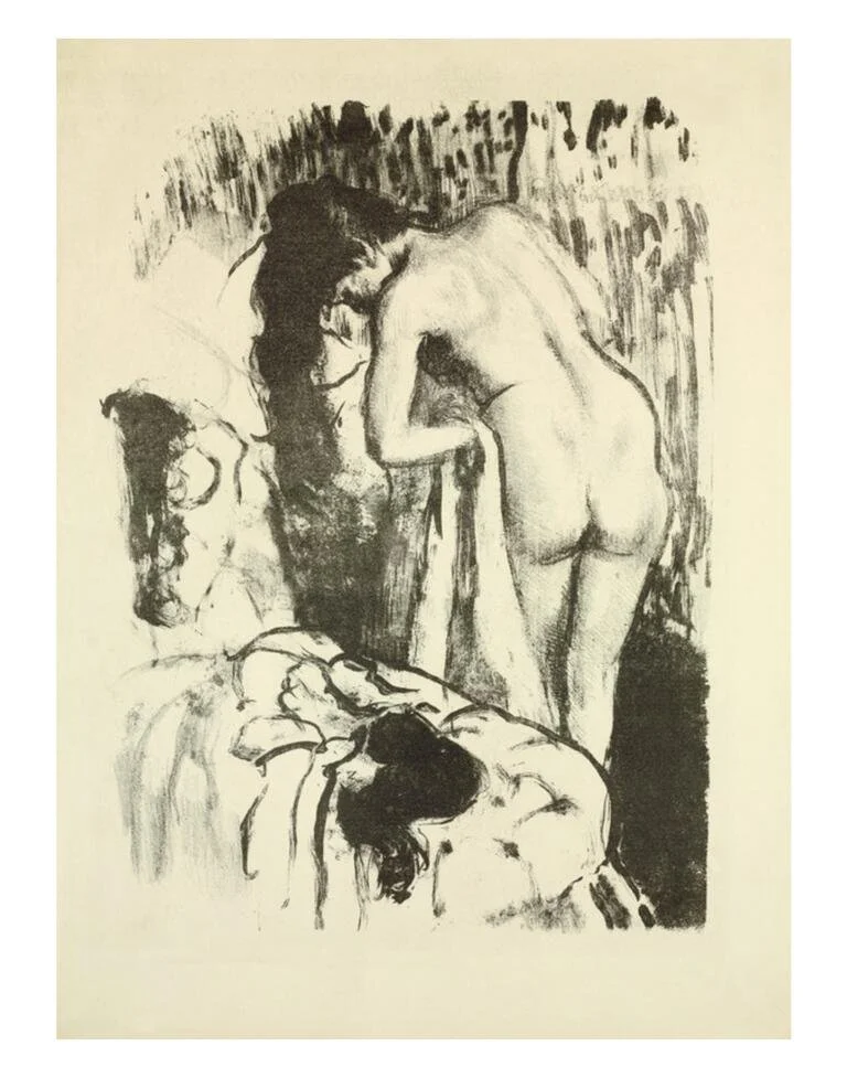 Impresión - Mujer desnuda, de pie, secándose - Degas