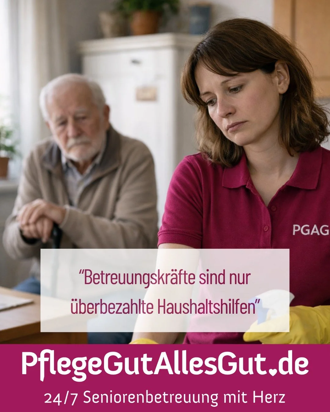 H&auml;usliche Betreuung wird oft nur mit Haushaltshilfe verbunden &ndash; dabei kann sie im Alltag viel mehr leisten 🏡

Betreuungskr&auml;fte unterst&uuml;tzen dich nicht nur im Haushalt, sondern helfen auch beim Einkaufen, bei allt&auml;glichen Au