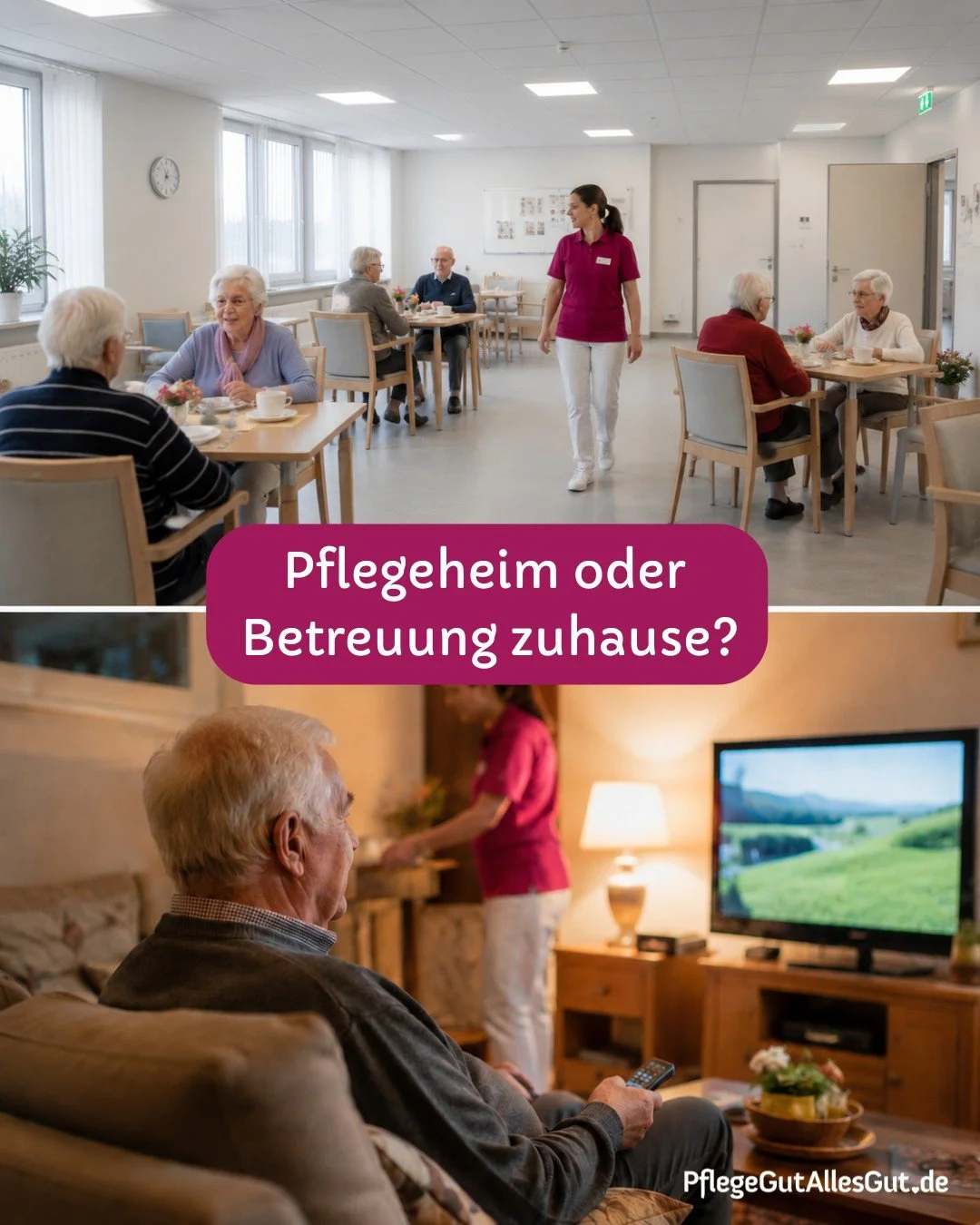 Pflegeheim oder Betreuung zuhause &ndash; was ist die richtige Entscheidung?

Diese Frage besch&auml;ftigt viele Familien, wenn ein Angeh&ouml;riger Unterst&uuml;tzung ben&ouml;tigt.

Die Wahrheit ist: Es gibt keine L&ouml;sung, die f&uuml;r alle pas