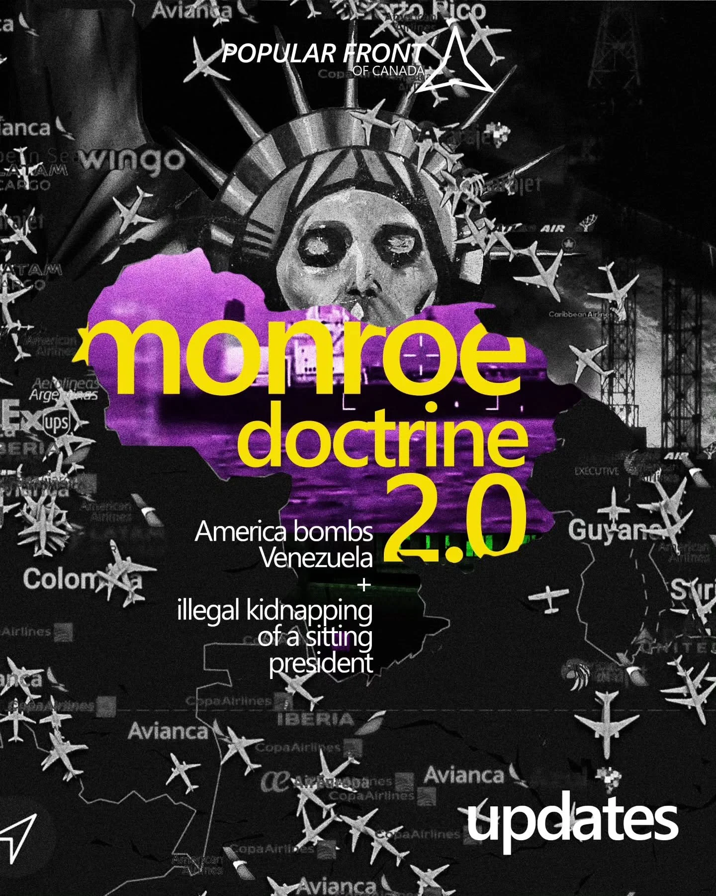 After initiating a decades-long campaign of suffocating economic sanctions, hijacking of civilian cargo, and the drone striking of fishing boats, early this morning, the United States bombed Venezuela and kidnapped the legal president of the South Am