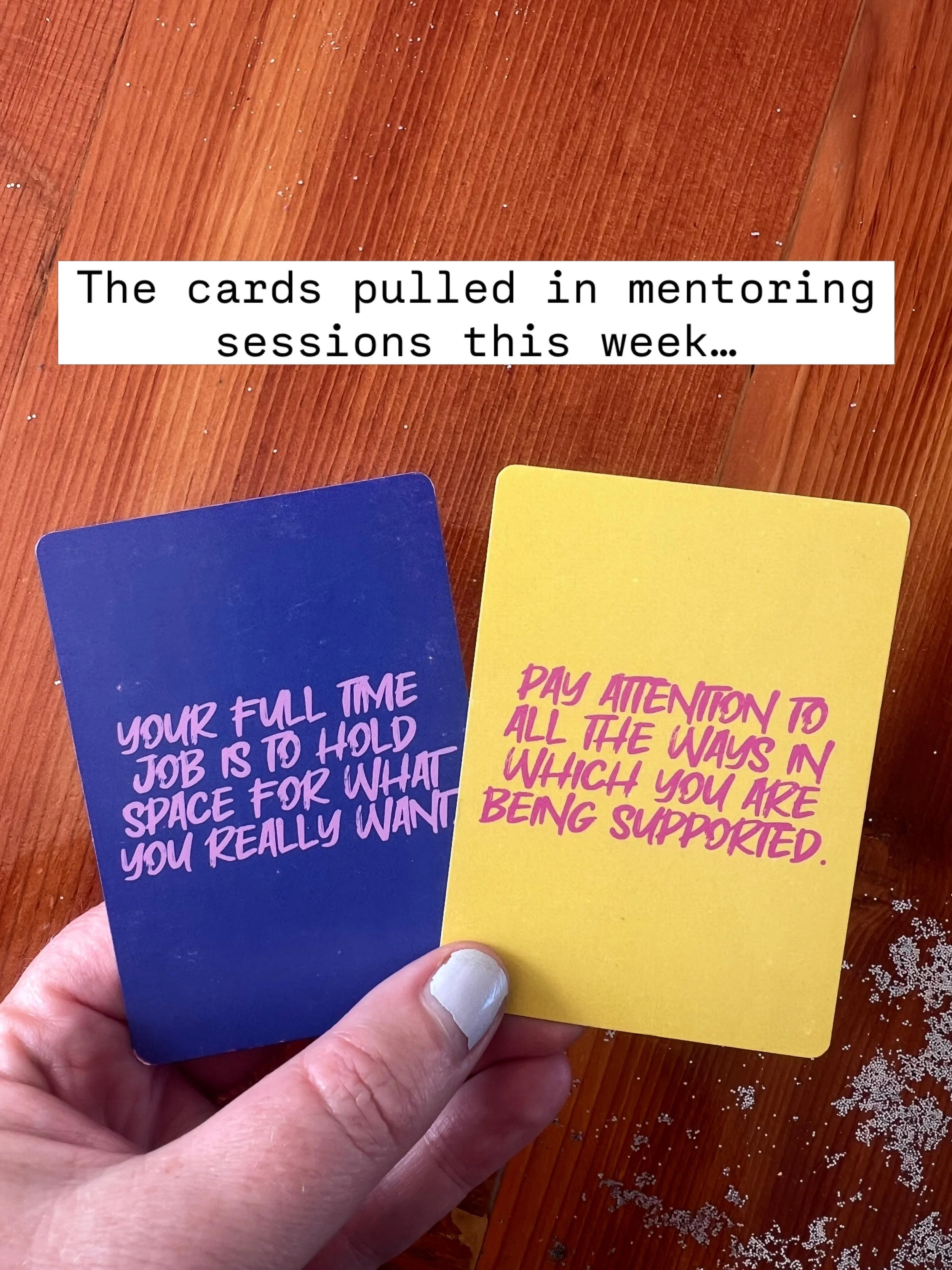 There&rsquo;s something kinda wild about the way these cards land at the end of a mentoring session.

Every👏🏼single👏🏼time👏🏼

A creative will spend a sesh talking through: the dream the fear the thing she really wants the thing she&rsquo;s avoid