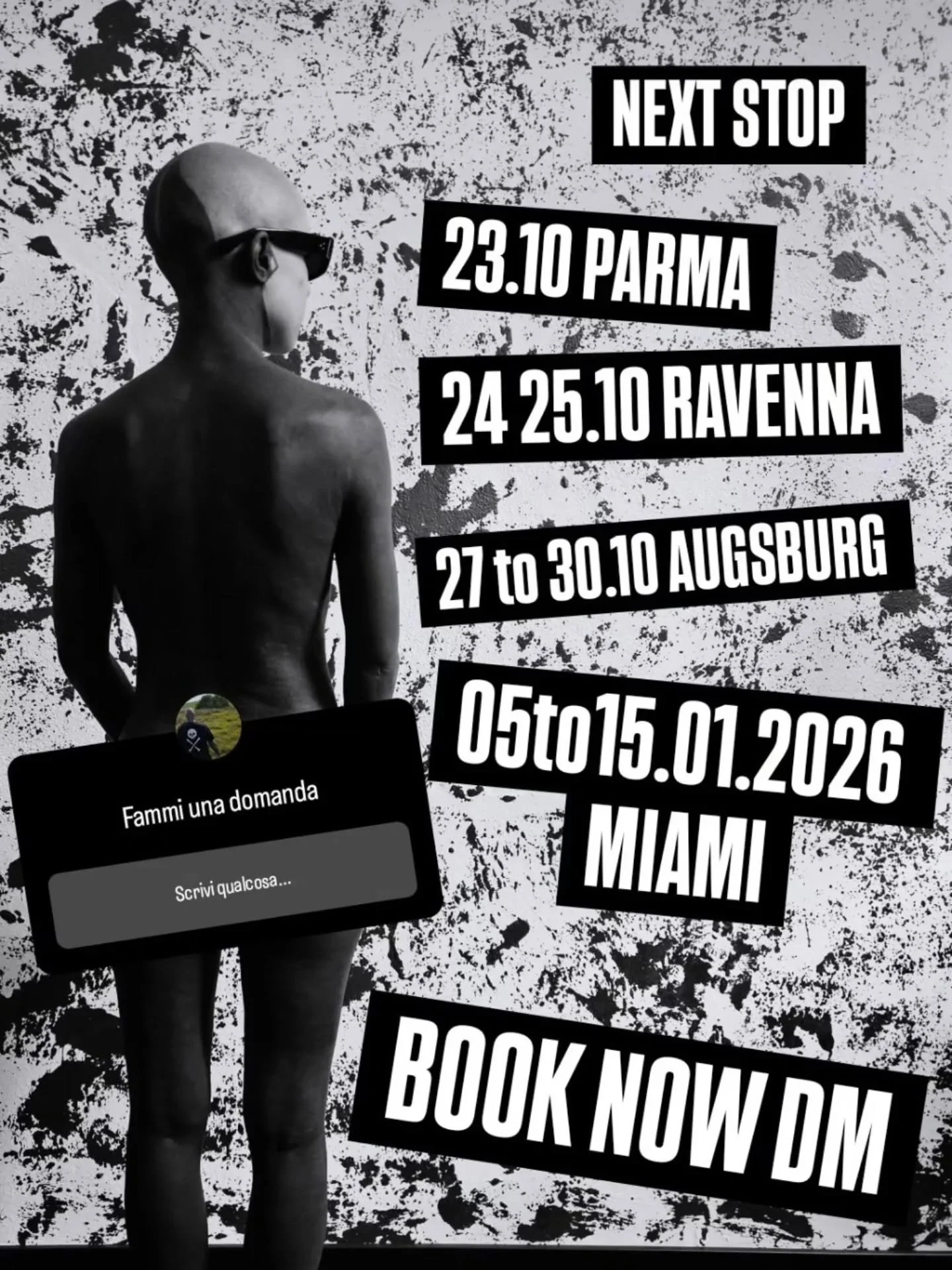 @valeriocancellier kommt vom 27.10. - 30.10. zu mir. 
Termine können jetzt reserviert werden 😉