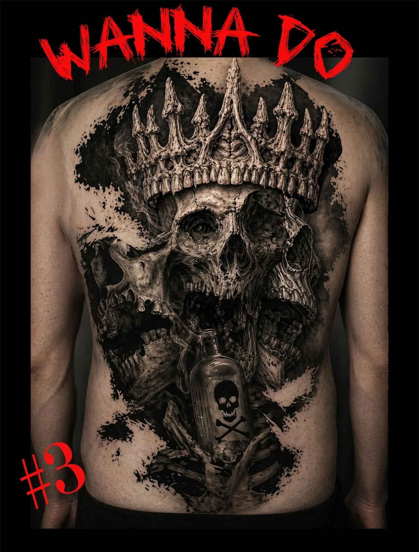 Wanna do verf&uuml;gbar. Bei Interesse bitte melden 😊 
#wannadotattoo #backpiecetattoo #blackandgreytattoo #skulltattoo
